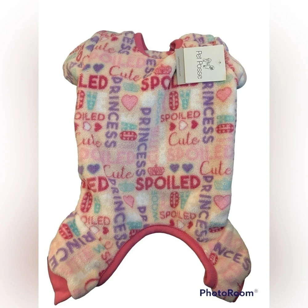 PET POSSE DOG GIRL FLEECE PAJAMAS PRINCESS SPOILED CUTE MEDIUM